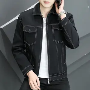 Premium Raw Indigo Denim <b>Jacket</b> For <b>Man</b> Crafted For Sleek Modern Fashion Perfect For Casual Streetwear And Comfortable - Product Image 3