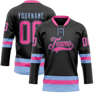 Prix d'usine OEM, personnalisez votre logo, vêtements de hockey, maillot de hockey sur glace à séchage rapide avec col à lacets - Product Image 3