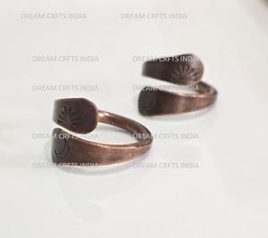 Anillos de Servilleta de Cobre Puro de Moda, Unisex, Alivio de la Artritis, Salud de las Articulaciones, Grabado Personalizado, Acabado Antiguo, Duradero, 10g, Talla Única - Product Image 3