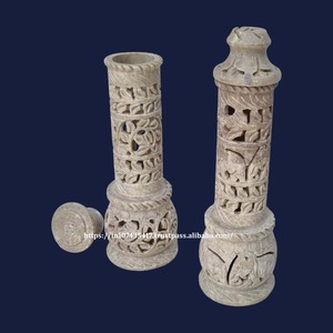 Bougeoir de sculpture en stéatite de produit fait à la main pur de conception de fantaisie avec l'utilisation de forme ronde pour l'article de cadeau de décoration de maison et d'hôtel - Product Image 5