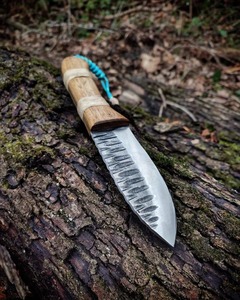 Cuchillos de herrero hechos a mano, diseños únicos, cuchillo medieval afilado duradero, Funda de cuero para uso en exteriores, OEM personalizado - Product Image 6