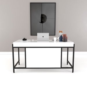 Meuble de bureau exécutif minimaliste 160x70cm, table d'ordinateur moderne BGD68046 avec tiroirs robustes et cloison en mélaminé style bois - Product Image 5
