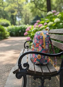 Mochila Acolchada con Estampado de Fresas, Ligera y Elegante, Capacidad de 10 kg, Unisex, para Viajes y Uso al Aire Libre - Product Image 3