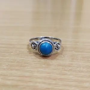 Bất Turquoise Silver Sterling Ring độc quyền Nhẫn 925 Sterling giá thấp giá handmade Sterling bán chạy nhất Vòng