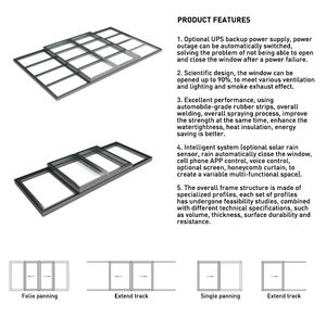 Style industriel personnalisé <span class=keywords><strong>petite</strong></span> <span class=keywords><strong>lucarne</strong></span> à <span class=keywords><strong>toit</strong></span> plat avec verre <span class=keywords><strong>de</strong></span> ventilation automatique et alliage d'aluminium pour villa sous-sol - Product Image 6