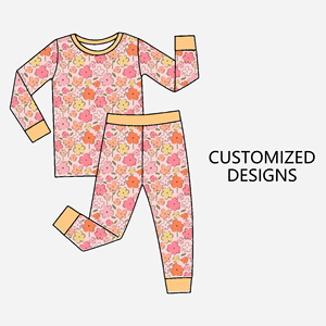 Pyjamas en bambou personnalisés, Combinaison pour <span class=keywords><strong>nouveau</strong></span>-<span class=keywords><strong>né</strong></span>, Ensemble de vêtements pour enfants, Vêtements pour enfants, Vêtements en bambou, Produits pour bébés - Product Image 2