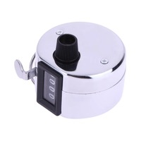 Compteur mécanique manuel en acier inoxydable argenté 0-9999 points, compteur métallique durable