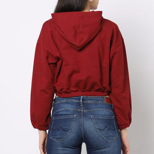 เสื้อฮู้ดโชว์ไหล่ของผู้หญิงเสื้อครอปเอวลอยเสื้อครอปเอวลอย - Product Image 2