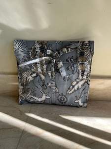 Ensemble de pyjama gris en coton biologique imprimé de blocs pour femmes Short respirant imprimé animal sexy Costume de nuit doux-Vêtements de nuit grande taille - Product Image 6