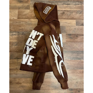 Wholesale Applique Distressed Embroidery <b>Hoodie</b> Rhinestone Sweatshirt Acid Wash Vintage Washed Fleece Streetwear <b>Hoodie</b> - Product Image 6