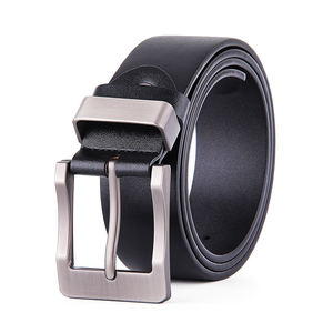 เข็มขัดหนังแท้สำหรับผู้ชาย แบรนด์สั่งทำพิเศษ หัวเข็มขัดโลหะทองเหลืองทรงสี่เหลี่ยม น้ำหนักเบา ทนทาน ลายเรียบ - Product Image 2