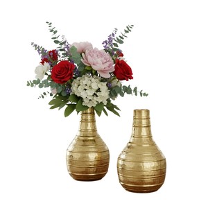 Vase à fleurs et pots en métal doré de qualité supérieure, faits à la main en fer, décoration florale pour table d'appoint, vase à fleurs pour mariages et événements - Product Image 5