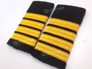 Épaulettes d'aviateur QUICK WAY INDUSTRIES pour cosplay et spectacles de scène, barres simples avec étoile - Product Image 2