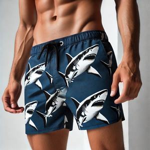 2024 personnalisé OEM impression par transfert de chaleur motif floral toile couleur unie Polyester Shorts hommes 100% coton haute rue en vrac - Product Image 3