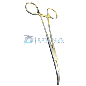 3 pinces chirurgicales de verrouillage hémostatique de qualité O.R KELLY 5.5 incurvées avec poignée en or - Product Image 2