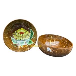 Top à la mode écologique de haute qualité laque noix de coco bol motif floral Style de luxe poli Technique bols en gros - Product Image 3