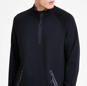 Services ODM et OEM de haute qualité pour hommes quart de fermeture éclair col montant poche zippée sweatshirts personnalisés unis - Product Image 3
