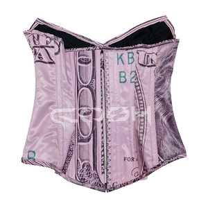 Corset Top Femme Style Vintage Y2K Imprimé Argent Rose Sexy Harajuku Billet de Cent Dollars Sublimé Corseterie pour Tenue de Mode - Product Image 4