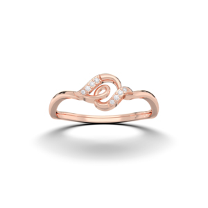 0.03 Carat E-F/VVS-VS Moissanite Round Cut Diamond Ring 10K/14K/18K Solid Gold with Prong Set Intertwined Loop Design" - Product Image 1