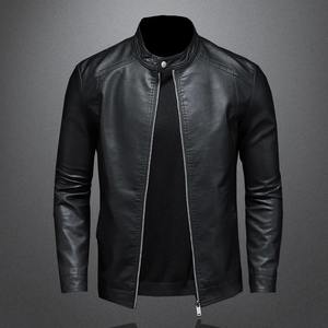 Nouvelle tendance mode automne-hiver 2026 : Veste en cuir PU couleur unie pour homme, décontractée, ample et confortable, grandes tailles - Product Image 1