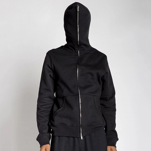 Professional Manufacture 100% Cotton Custom Men's Full <b>Zip</b> <b>ups</b> Hoodie French Terry Blank Drop Shoulder puff printing Hoodie - Product Image 5