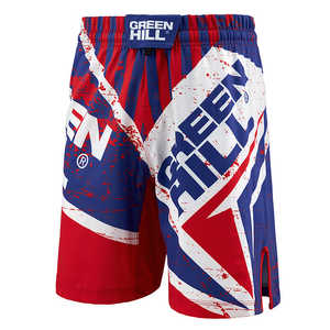 Pantalones Cortos de MMA Green Hill MMS-3851, Ropa Deportiva de Poliéster y Elastano, Sublimación, Ropa de Boxeo y Artes Marciales con Logotipo Bordado - Product Image 3