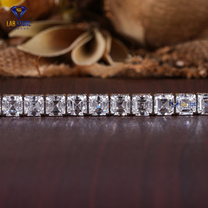 Pulsera de diamantes clásica de oro blanco de 18 quilates 29,01 CT corte Asscher CVD/HPHT para fiesta de compromiso regalo de boda joyería certificada IGI - Product Image 3