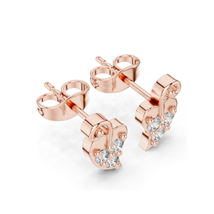 ต่างหูเพชรทรงหัวใจใบไม้ 0.21 กะรัต  VVS-VS EF CVD  ทอง 18KT, 14KT, 10KT และเงิน 925 สีขาว เหลือง และโรสโกลด์ - Product Image 4