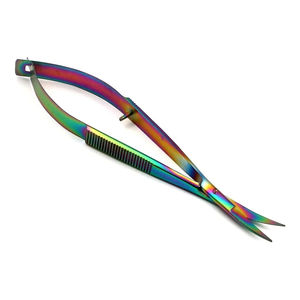 Tijeras para cutículas rusas sostenibles extra afiladas, tijeras para micropestañas con punta puntiaguda, herramienta de manicura de acción de resorte - Product Image 1