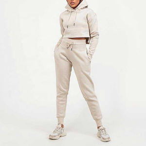 เสื้อฮู้ดครอปท็อปผู้หญิงผ้าฝ้าย 100% สไตล์ลำลองสำหรับฤดูหนาว ระบายอากาศ แห้งเร็ว เป็นมิตรกับสิ่งแวดล้อม แขนสั้น ขายส่งจำนวนมาก - Product Image 3