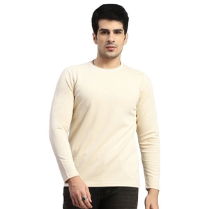 T-shirt à manches longues pour homme, col rond, 260g, coton French Terry, décontracté, séchage rapide, respirant, écologique, manches longues, fabricant OEM - Product Image 1