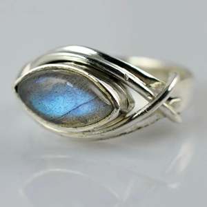 925 Sterling Silver Handmade <b>Ring</b> Smooth <b>Labradorite</b> Marquise Shape Boho November Birthstone Jewelry Perfect Gift for Her - Product Image 2