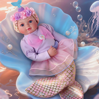 Poupée sirène à corps souple Babeside pour filles, 17 pouces, design réaliste d'hiver, faible MOQ, vente en gros de poupées sirène pour bébés
