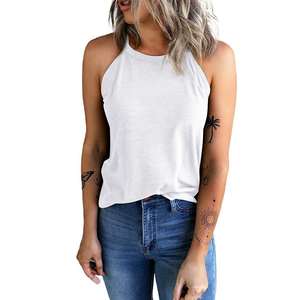 Women's Summer <b>Sleeveless</b> Tank Top, Solid Color, Casual Basic Versatile Cami <b>Shirt</b>, 8 Colors Available - Product Image 2