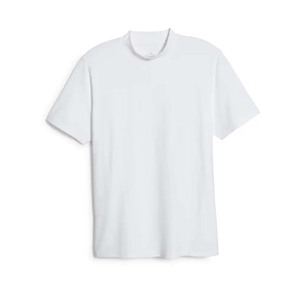 Camiseta Blanca de Algodón para Hombre, Gruesa, Ecológica, con Cuello Simulado y Tejido de Algodón Peinado - Product Image 1