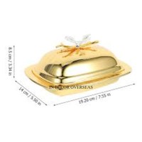 Look accrocheur plaqué or de haute qualité en métal de qualité supérieure fait d'aliments et d'autres articles stockage plat à beurre ustensiles de cuisine approvisionnement