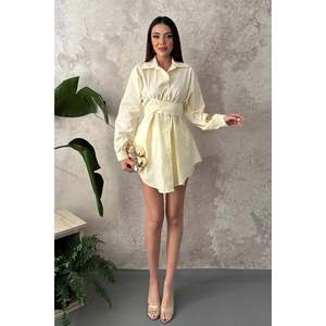 Ensemble jaune deux pièces avec ceinture - Jaune - Product Image 1