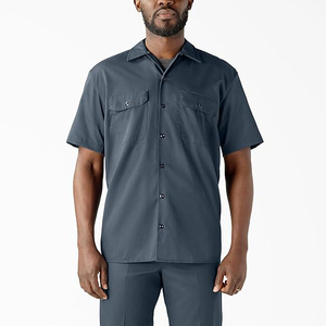 Ensemble de vêtements de travail unisexe, chemise à manches courtes et pantalon de couleur unie, viscose/polyester, respirant, style décontracté, printemps - Product Image 3