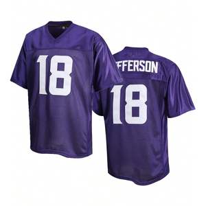 Último Estilo, MOQ Bajo, Ropa Deportiva Retro de Malla con Cuello en V para Adultos, Personalizada, OEM, Color Porthole, Jersey de Fanático del Fútbol Americano - Product Image 1