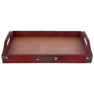 Bandeja DE SERVICIO DE MADERA hecha a mano de alta calidad con patrón de diseño clásico Servicio de comida de catering comercial a bajo precio - Product Image 5