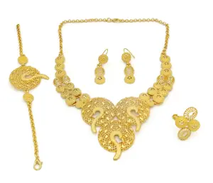 Bijoux d'imitation mode africaine pour femmes, ensemble de collier de mariage plaqué or, bijoux de mode