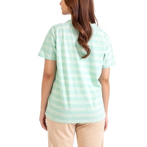 Streetwear décontracté femme impression personnalisée vente en gros femme à la mode rayé col rond manches courtes - Product Image 2