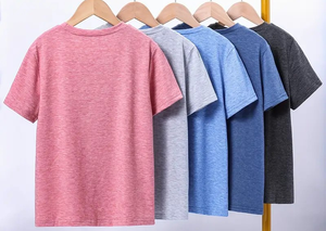 5 uds camiseta atlética informal de Color liso para niñas Camiseta deportiva informal de manga corta para verano primavera hecha en Bangladesh - Product Image 3