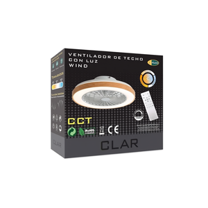 Ventilador de Techo LED con CCT Ajustable de 53 cm con Acabado en Madera - Product Image 2