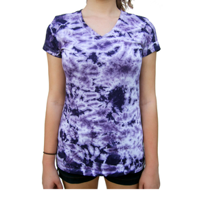 Camiseta informal de manga corta para mujer personalizada de alta calidad, camisetas con tinte de corbata, camisetas holgadas con cuello redondo para mujer de proveedor BD para el verano - Product Image 1