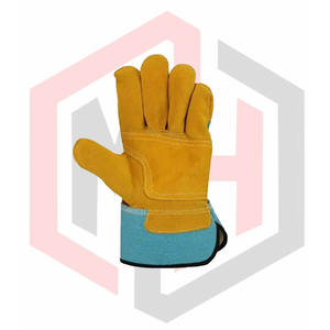 Guantes de protección laboral de cuero antiquímico de buena calidad resistentes al desgarro y transpirables personalizables - Product Image 2