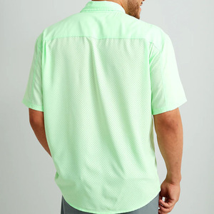 Chemises de pêche d'été OEM pour hommes, chemise à manches courtes avec bouton de protection solaire et porte-canne tactique, chemise cargo à séchage rapide et rafraîchissante pour hommes - Product Image 2