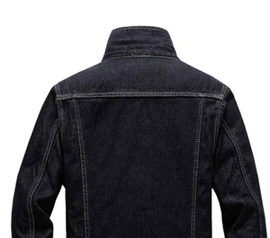 2025 Chaquetas de bombardero de mezclilla abotonadas rasgadas de alta calidad para hombres de diseño personalizado High-Street Hooded Solid Shearing Factory OEM - Product Image 6