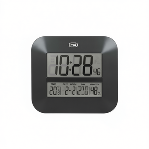 Reloj de pared multifunción con termómetro negro 27x3x23,5cm OM352000 - Product Image 2