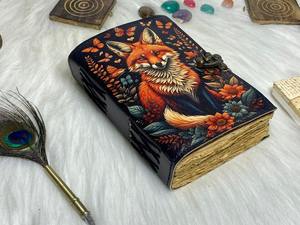 Handmade Vintage Elegant Spiral Bound Leather Journal Spell <b>Book</b> of <b>Shadows</b> with Thread Sewing Saddle Stitching Notebooks - Product Image 3